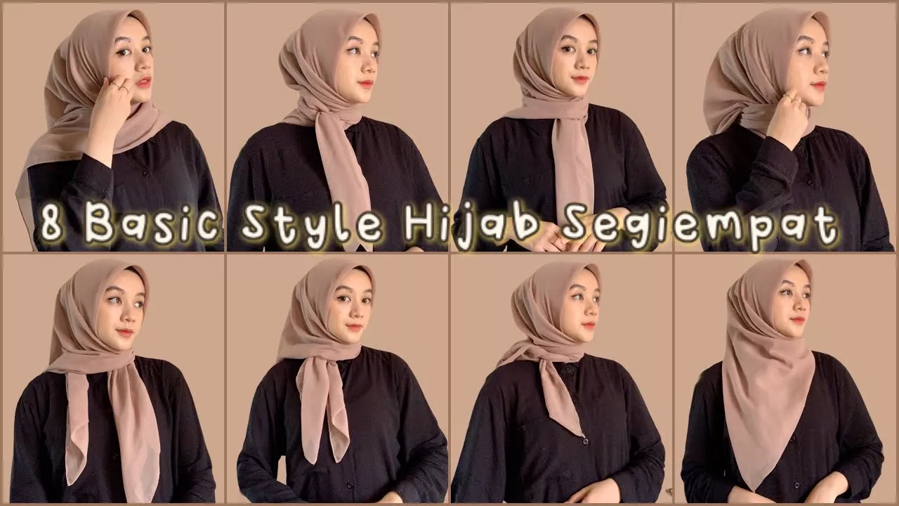 cara memakai jilbab segi empat yang benar